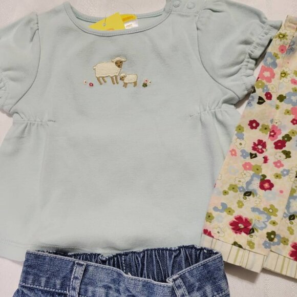 Gymboree Vintage Petting Zoo Lot. 3-6 month VGUC dress/diaper cover, NWT top - Picture 2 of 7